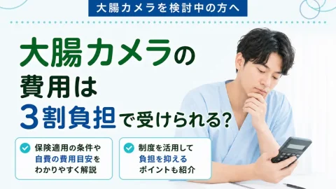 大腸カメラ費用3割負担の相場と自費との違い!保険適用にする条件も解説