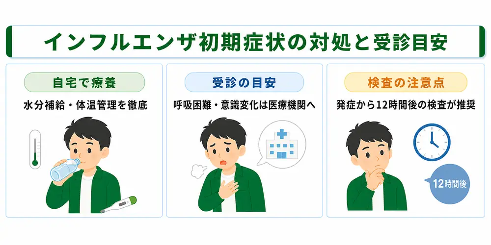 インフルエンザの初期症状への対処法と受診の目安